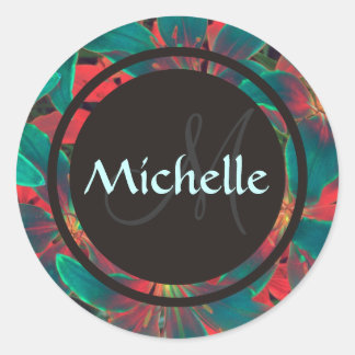 Blue Lilies Monogram & Name Sealer / Sticker