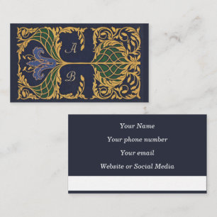 Blue Lily Art Nouveau Calling Card