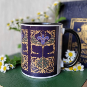 Blue Lily Art Nouveau Mug