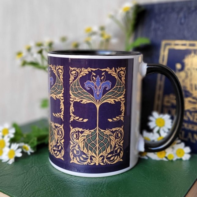 Blue Lily Art Nouveau Mug (Creator Uploaded)