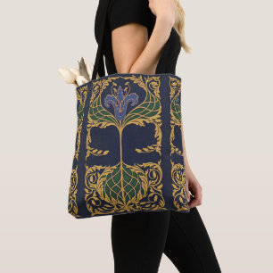 Blue Lily Dark Academia Tote Bag
