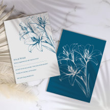 Blue Lily Outline Wedding