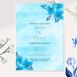 Blue Lily Wedding Invitation