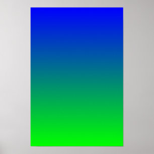 Blue Lime Gradient Poster