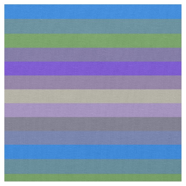 Blue, Lime & Magenta Retro Stripes Fabric (Close Up)