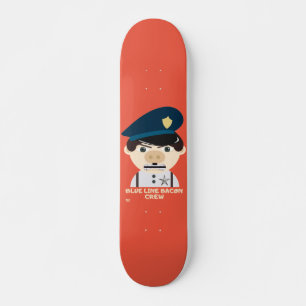 "BLUE LINE BACON CREW" funny police Skateboard