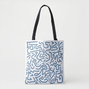 Blue Line Design Tote Bag
