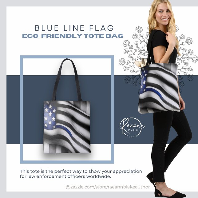 Blue Line Flag Tote Bag (Creator Uploaded)