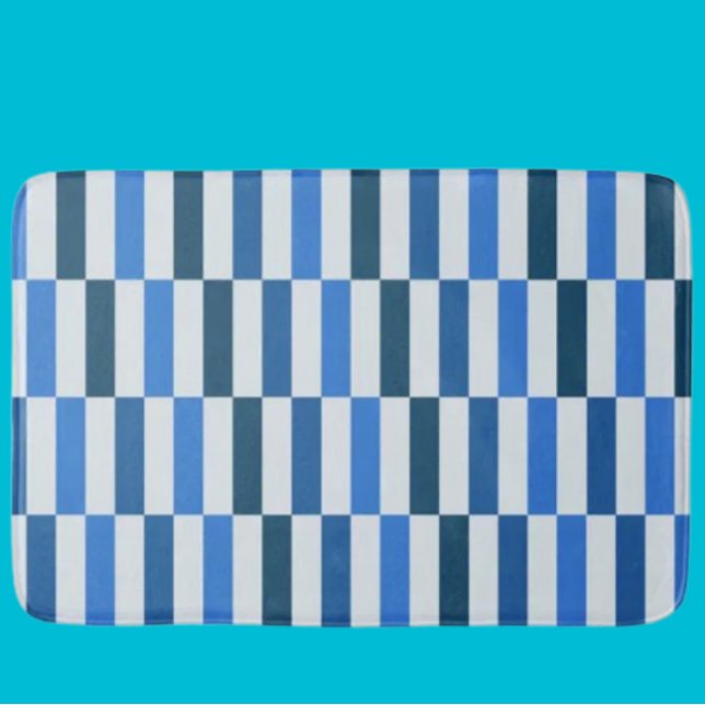 Blue Line Flow Bath Mat (Creator Uploaded)