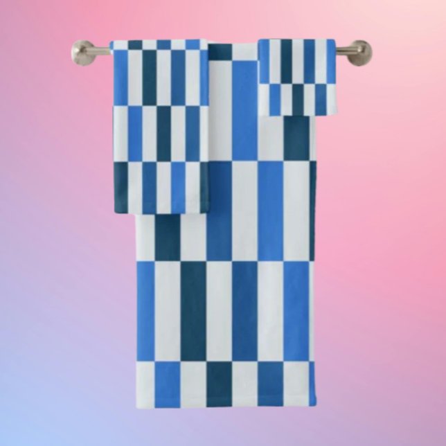 Blue Line Flow Bathroom Towel Set (Creator Uploaded)