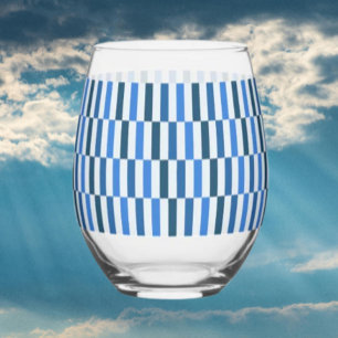 Blue Line Flow Stemless Wine Glass