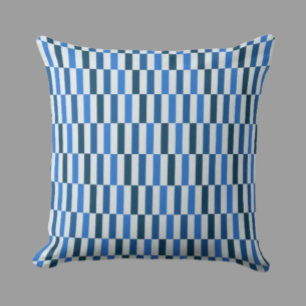 Blue Line Flow Throw Pillow