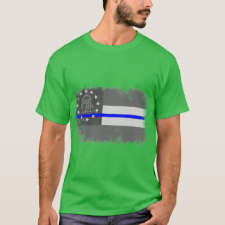 Blue Line Georgia State Flag T-Shirt