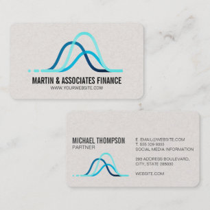 Blue Line Graphs Financials Business Card