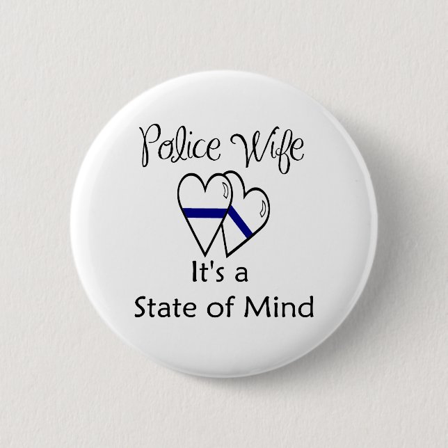 blue line hearts - Customised 6 Cm Round Badge (Front)