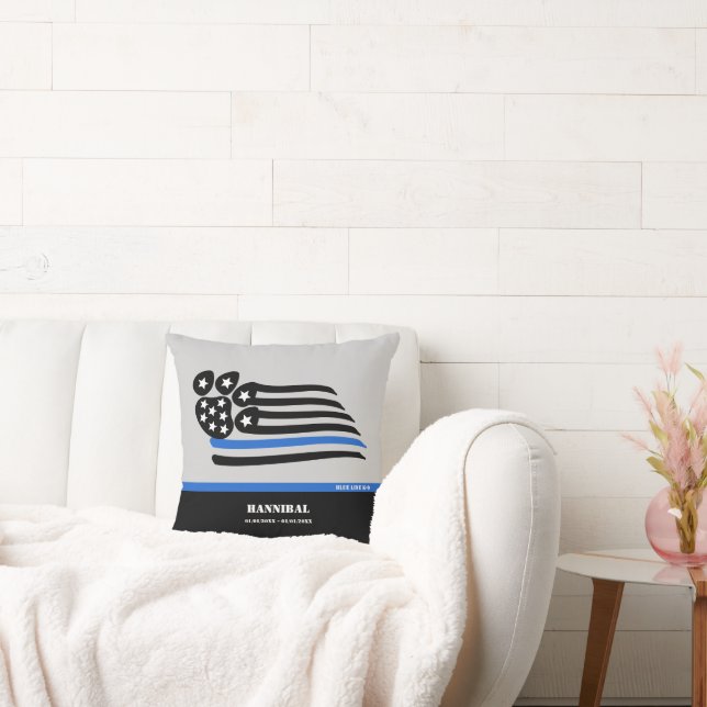 Blue Line K-9 Memorial Personalised Cushion (Couch)