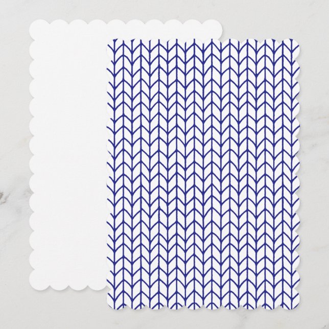 BLUE LINE KNIT 5x7 Flat Card / Vertical (Front/Back)