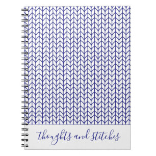 BLUE LINE KNIT 6.5x8.75 Spiral Notebook + Text
