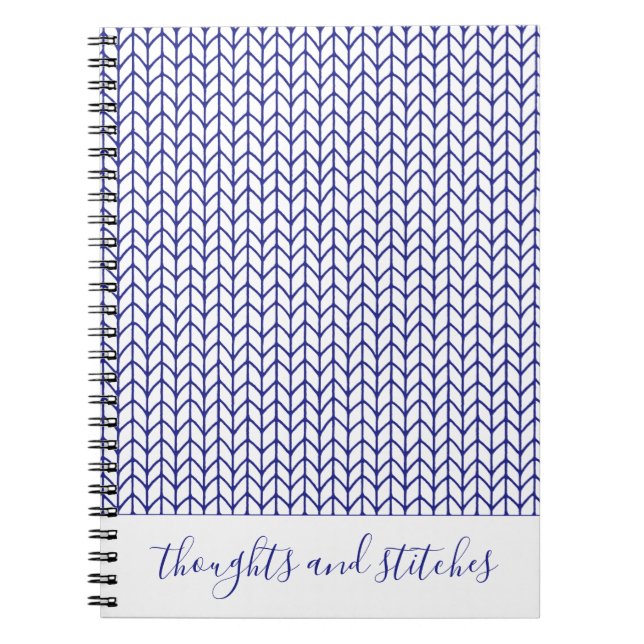 BLUE LINE KNIT 6.5x8.75 Spiral Notebook + Text (Front)