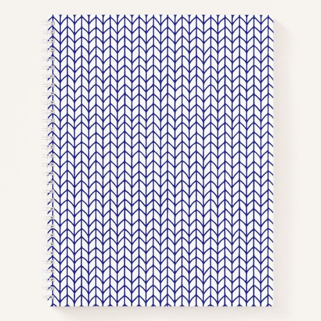 BLUE LINE KNIT 8.5"x11" Spiral Notebook (Front)