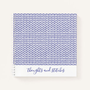 BLUE LINE KNIT 8.5x8.5 Spiral Notebook + Text