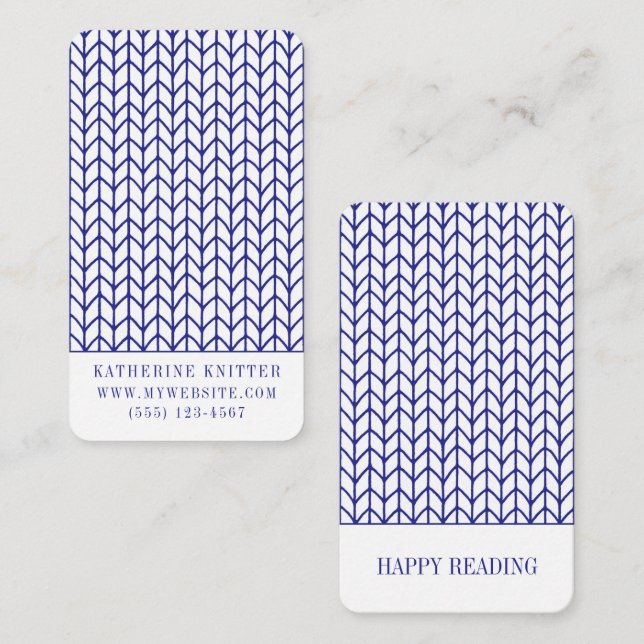 BLUE LINE KNIT Business Bookmarks - 3.5x2 Card (Front/Back)