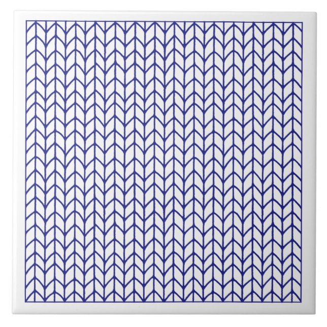 BLUE LINE KNIT Ceramic Tile  (Front)