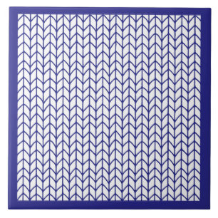 BLUE LINE KNIT Ceramic Tile / Blue