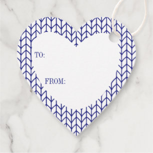 BLUE LINE KNIT Heart Gift Tags