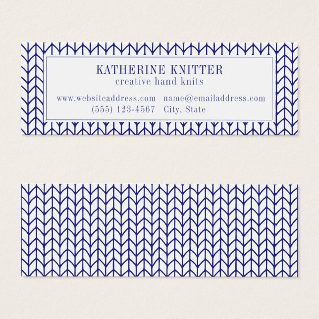BLUE LINE KNIT Mini Business Card (Front & Back)