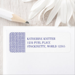 BLUE LINE KNIT Return Address Labels 