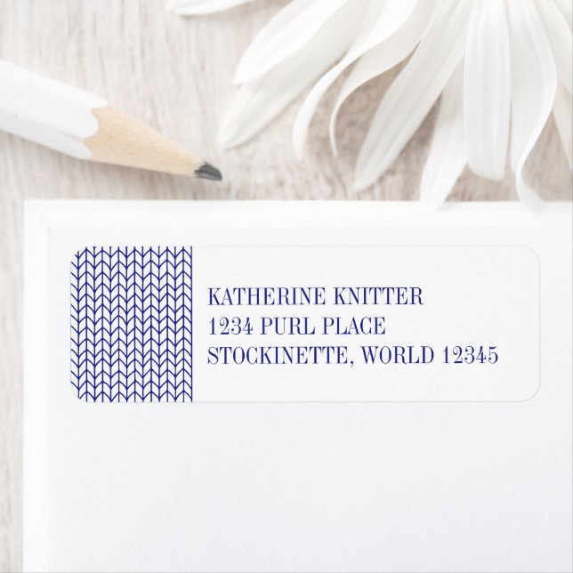 BLUE LINE KNIT Return Address Labels  (Insitu)