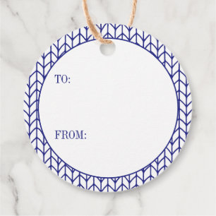 BLUE LINE KNIT Round Gift Tags II