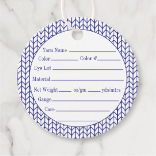 BLUE LINE KNIT Round Yarn Tags