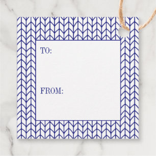BLUE LINE KNIT Square Gift Tags II