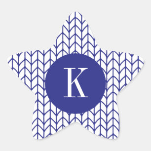 BLUE LINE KNIT Star Shape Stickers + Initial II