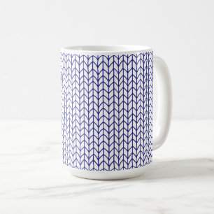 BLUE LINE KNIT Tall White Mug