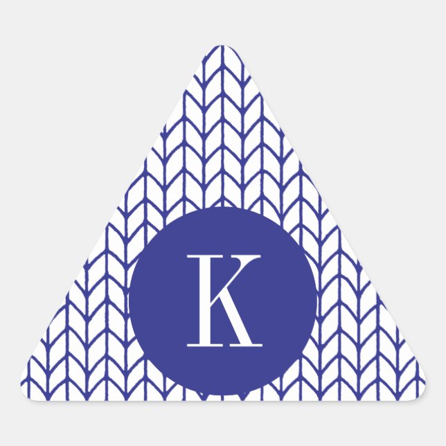 BLUE LINE KNIT Triangle Stickers + Initial II (Front)