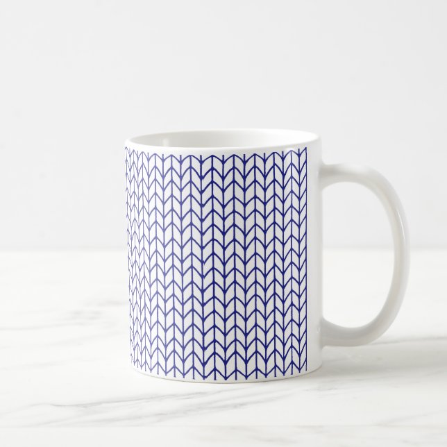 BLUE LINE KNIT White Mug (Right)