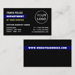 Blue Line & Logo, Police Officer, Law Enforcement Business Card