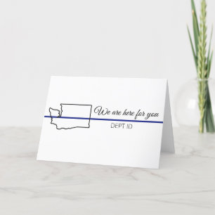 Blue Line support/sympathy-customize with DEPT ID Holiday Card