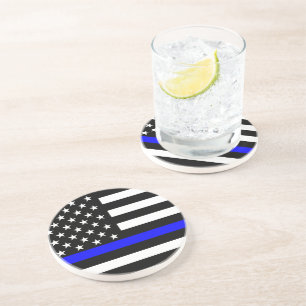Blue Line US Flag Coaster