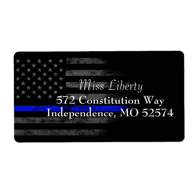 BLUE LINE Vintage American Flag Label (Front)