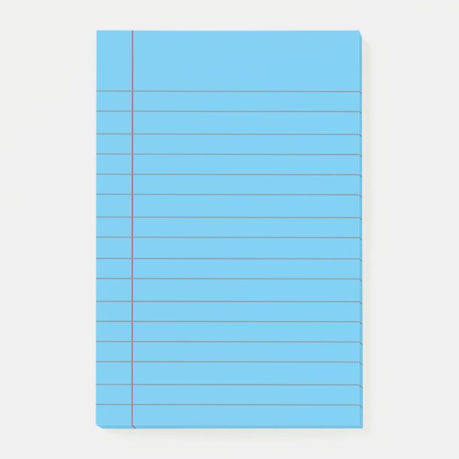 blue Lined School Notebook Paper Post-it N Notes (Front)