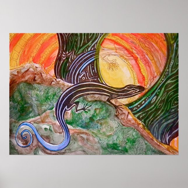 Blue Lined Skink Poster (Front)