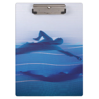 Blue Lined Swimmer Silhouettes Clipboard