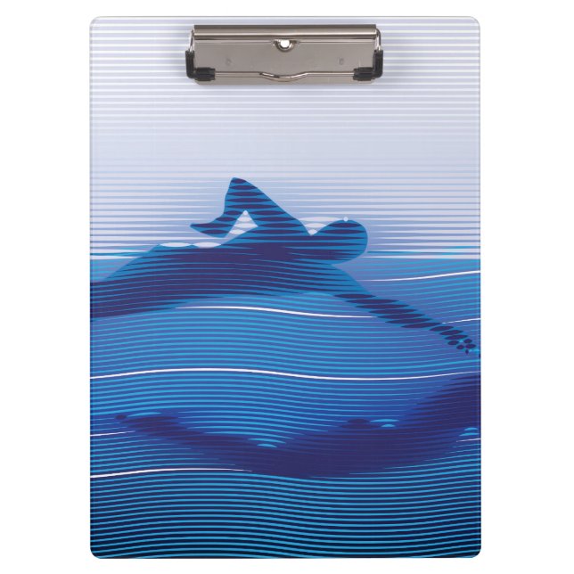 Blue Lined Swimmer Silhouettes Clipboard (Front)