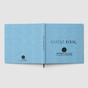 Blue Linen Black Justice Logo  Guest Book