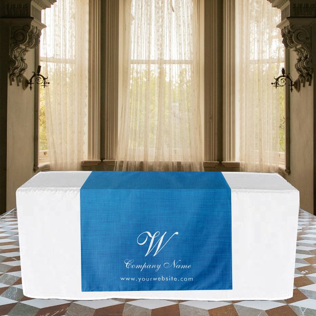 Blue Linen Business Table Runner Banner Script Tapestry (Blue Linen Business Table Runner Banner Script Tapestry)