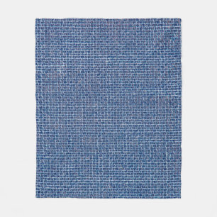 Blue linen texture closeup photo background. fleece blanket